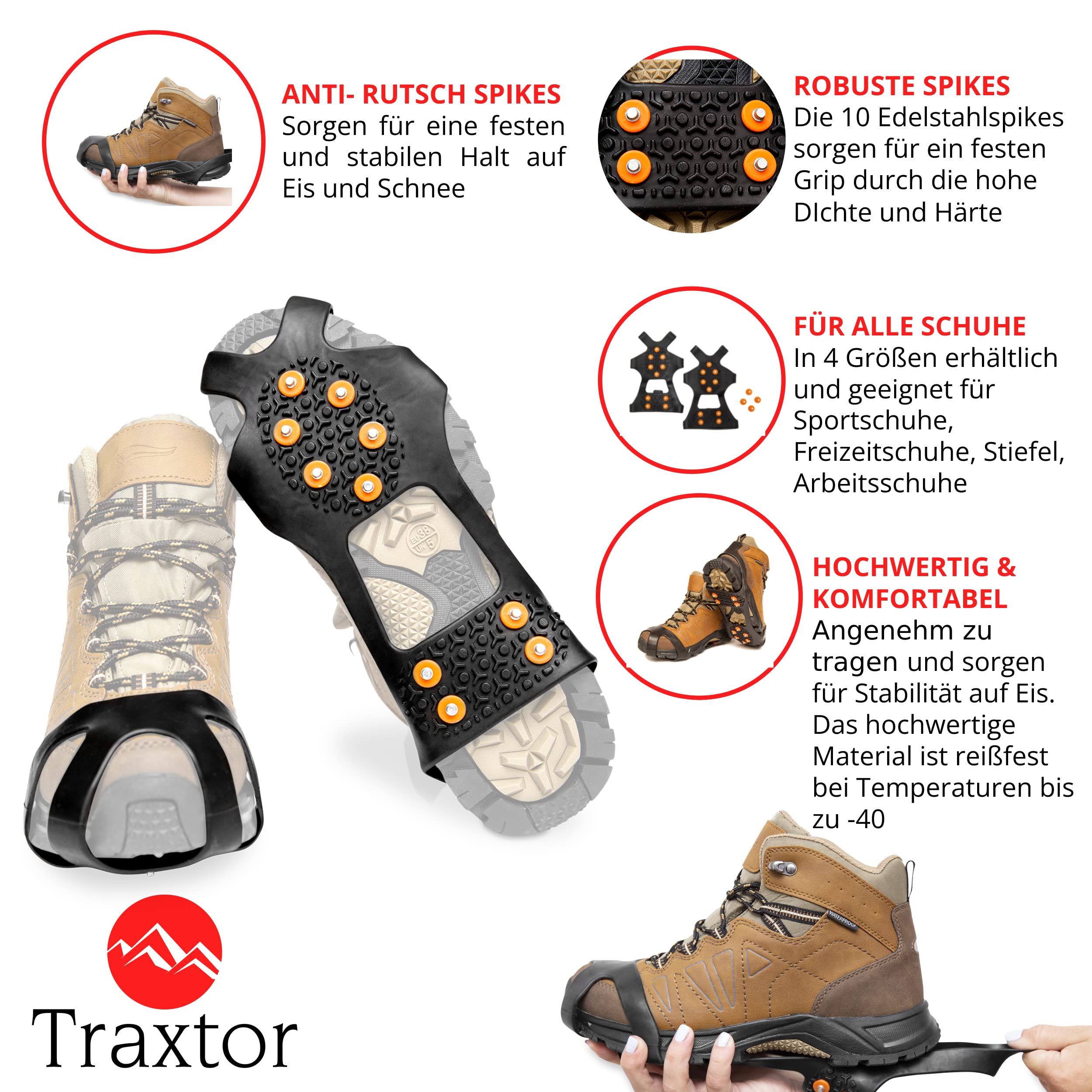 TRAXTOR Schuhspikes Anti-Rutsch